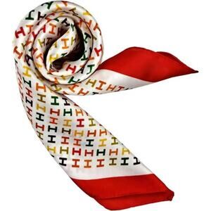 Natural Silk Feel Uppercase Letter Lightweight Square Neck Multicolor Scarf
